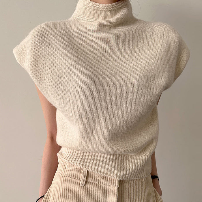 Korean Sleeveless Turtleneck Sweater