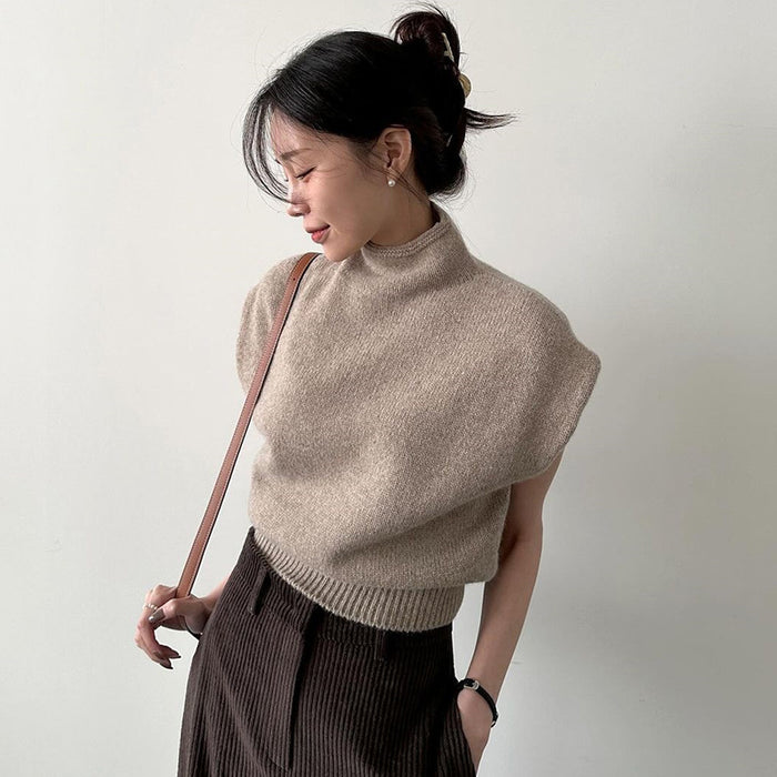 Korean Sleeveless Turtleneck Sweater