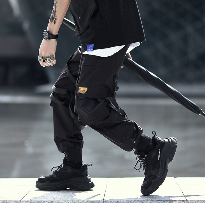 Korean Street Cargo Pants Multi-Pocket