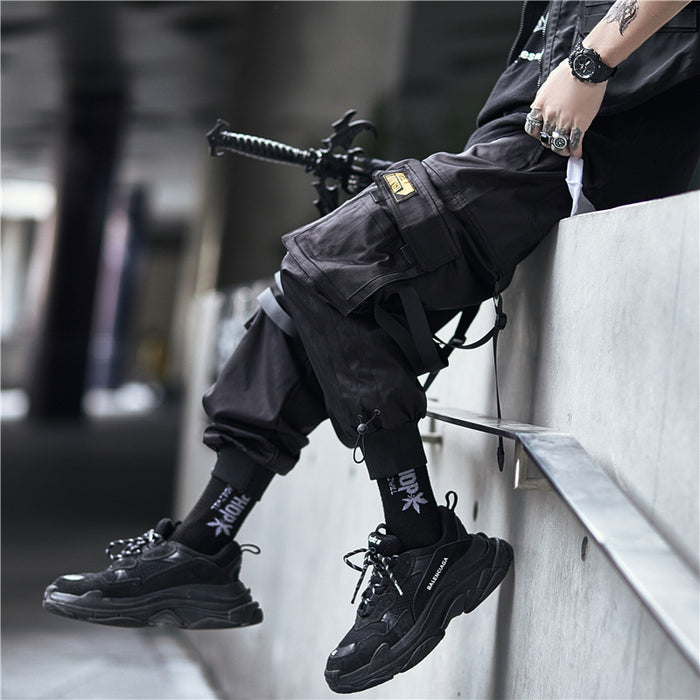 Korean Street Cargo Pants Multi-Pocket