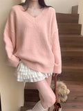 Korean V-Neck Wool Sweater