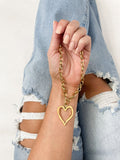 Large Open Heart Necklace-Gold