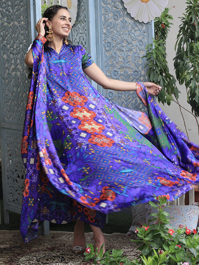 Layla Stylised Blue Festive Dress
