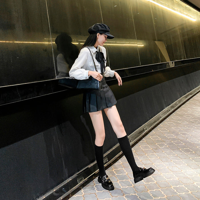 Leather Platform Loafers