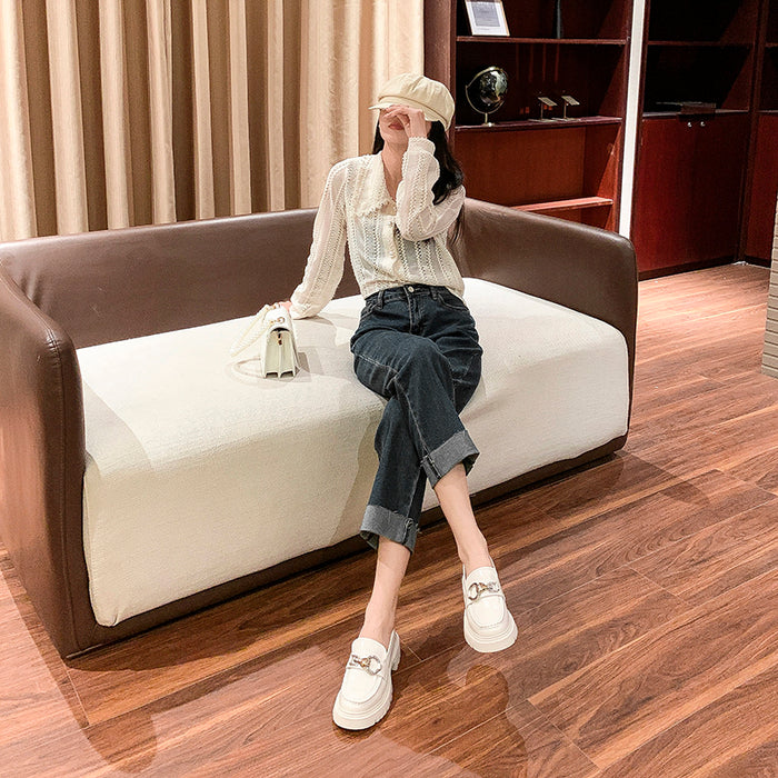 Leather Platform Loafers