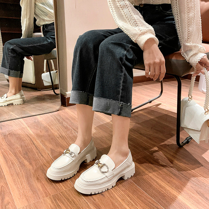 Leather Platform Loafers