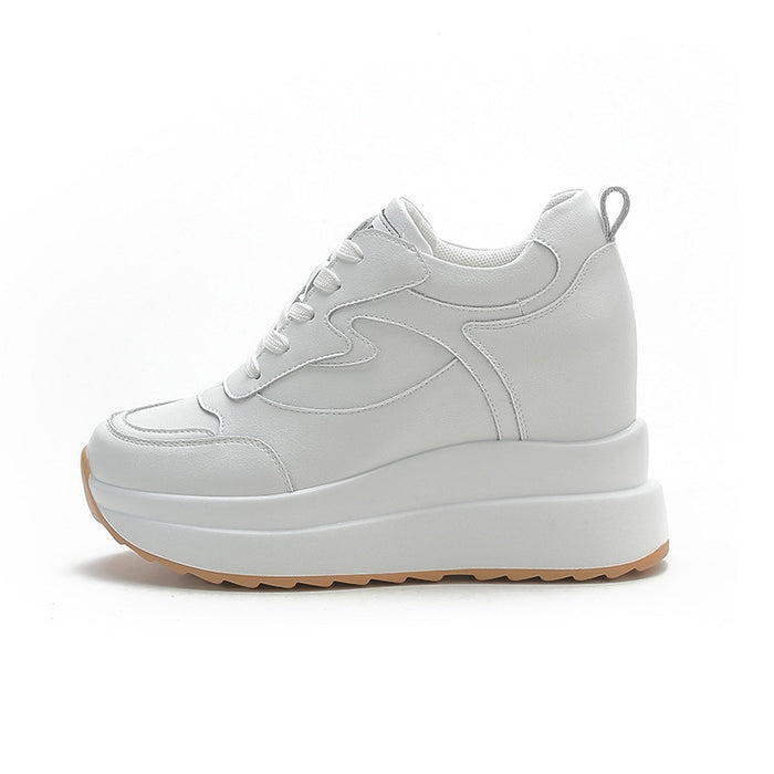 Sneakers compensées en cuir - KoreanxWear