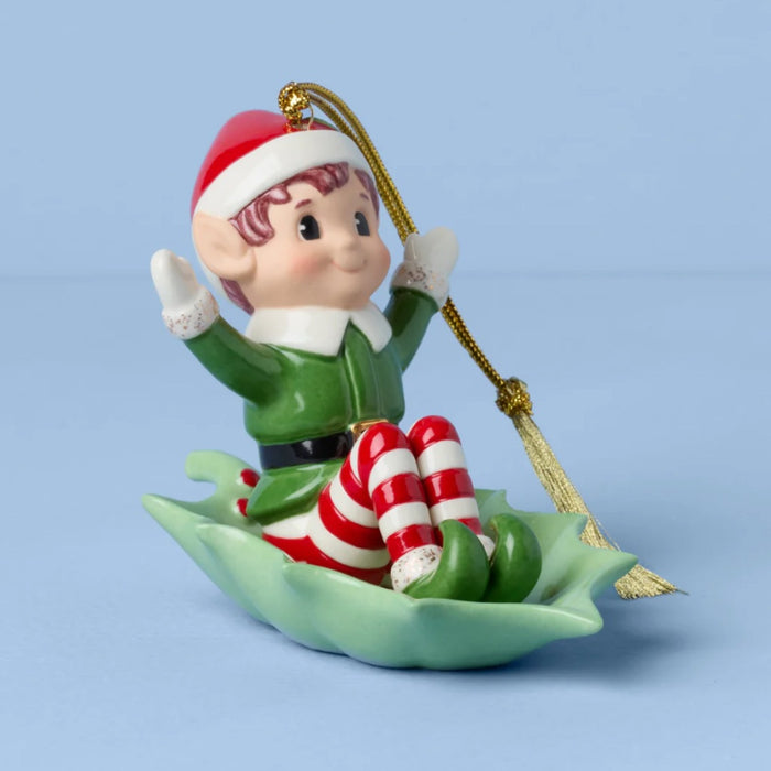 Lenox Christmas Elf Sleigh Ride Ornament
