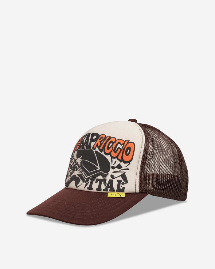 KAPITAL Life Kapriccio Track Cap Ecru - Brown Hats Caps K2505XH536 ECRXBRWN
