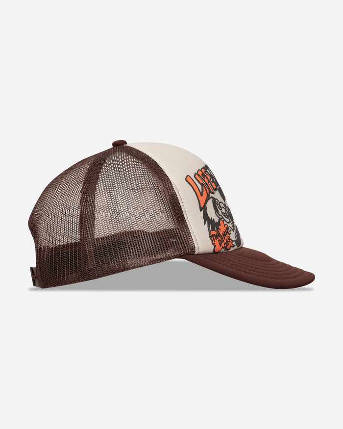 KAPITAL Life Kapriccio Track Cap Ecru - Brown Hats Caps K2505XH536 ECRXBRWN