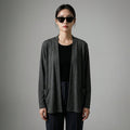 Cardigan léger col V gris clair, mode K-fashion femme - Taille S