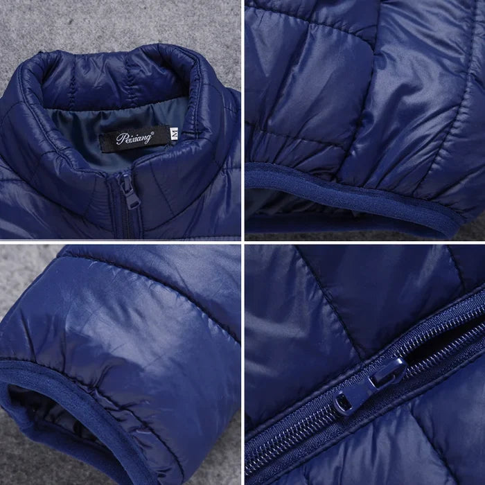 Lightweight Cotton Coat with Stand-up Collar