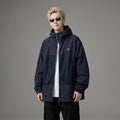 Veste à capuche légère unisexe, protection solaire, style streetwear. Disponible en gris et bleu marine. - Taille M