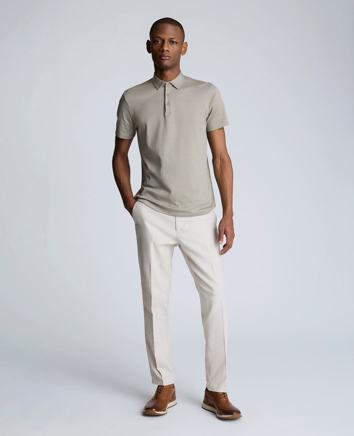 Linen Blend Slim Fit Flat Front Chino Pant
