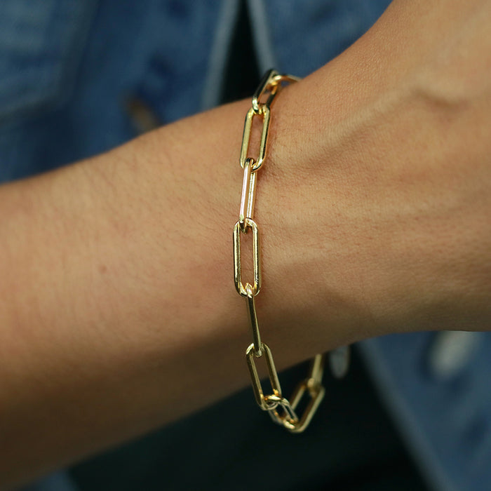 taudrey link together bracelet boxed cable paper clip chain