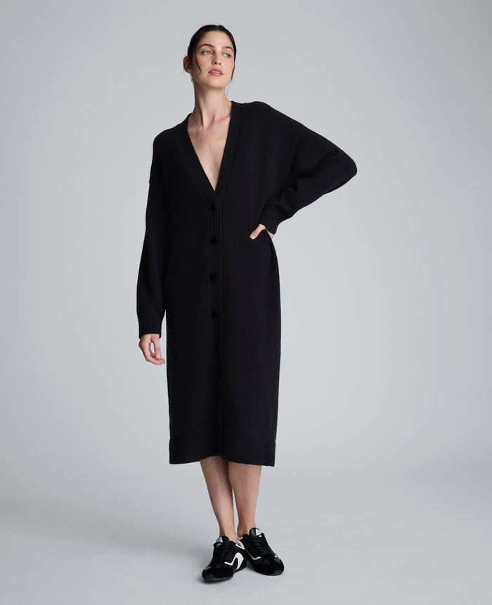 Long Button Front Cardigan Duster