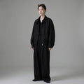 Veste longue Maillard décontractée femme, couleur kaki ou noire. Style k-fashion automne. - Taille M