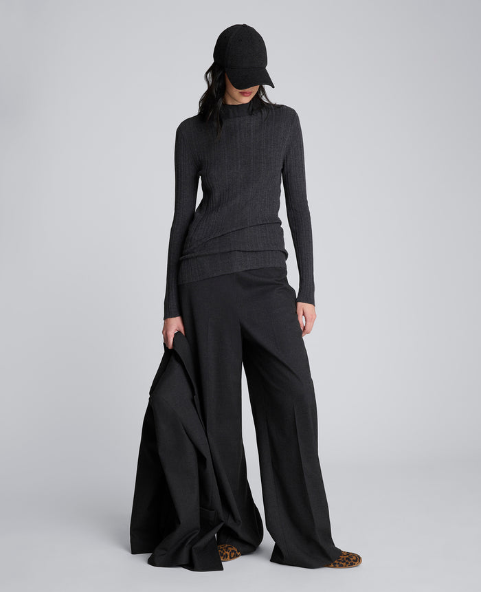 Long Sleeve Ribbed Mock Neck Sweater