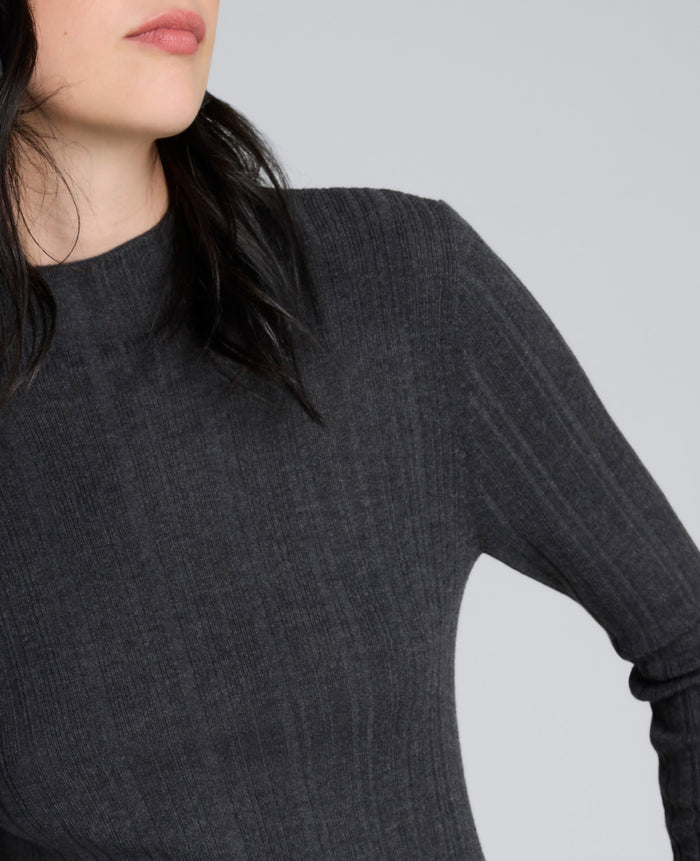 Long Sleeve Ribbed Mock Neck Sweater