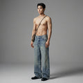 Jean ample homme effet délavé bleu - Koreanxwear - Taille S