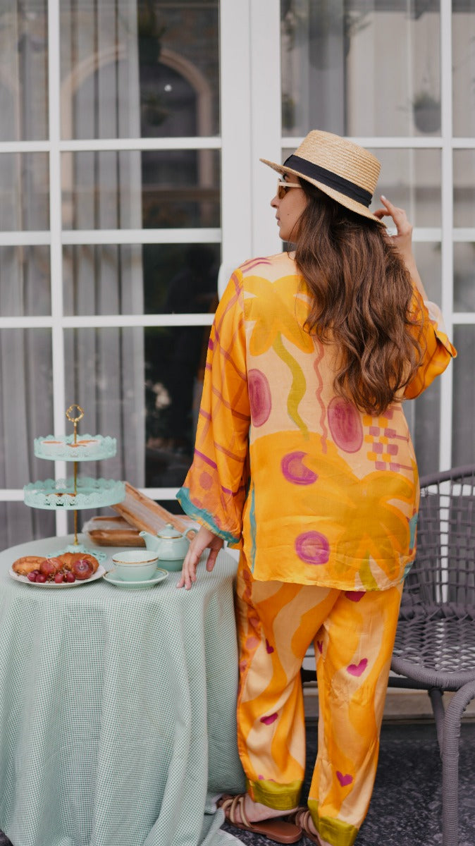 Love Drunk Drowsy Orange Co-ord Set