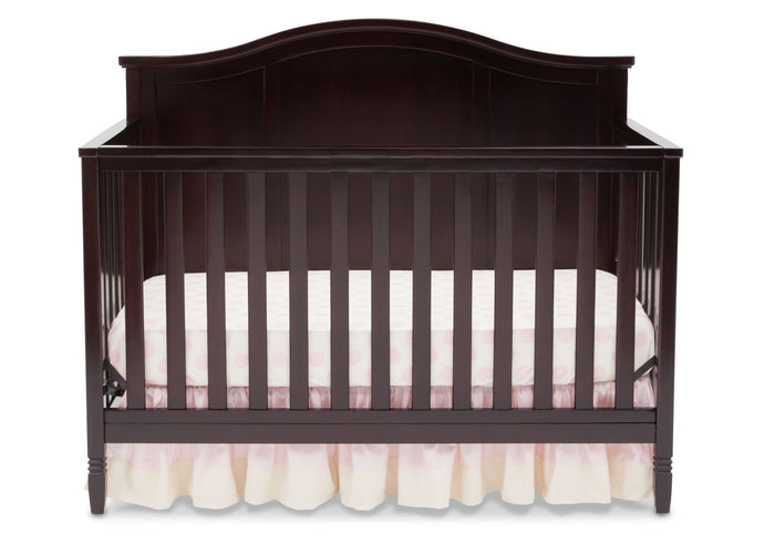 Delta Children Dark Chocolate (207) Maverick 4-in-1 Crib, front view, a3a