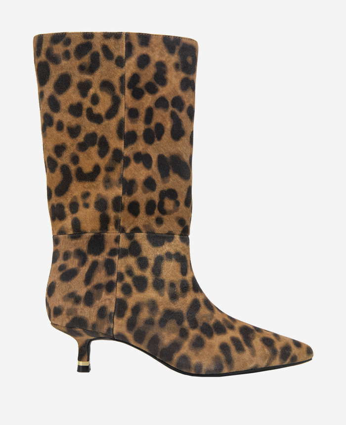 Meryl Suede Leopard Bootie
