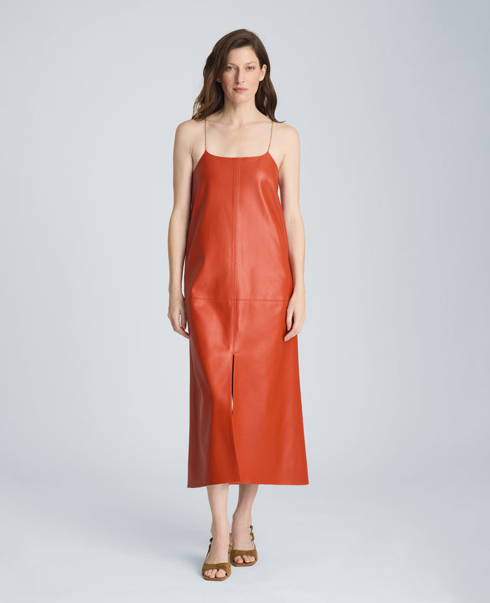 Metal Strap Midi Slip Dress