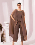 Metallic Chestnut Kaftan & Pant Set