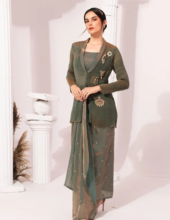 Metallic Moss Green Regal Jacket