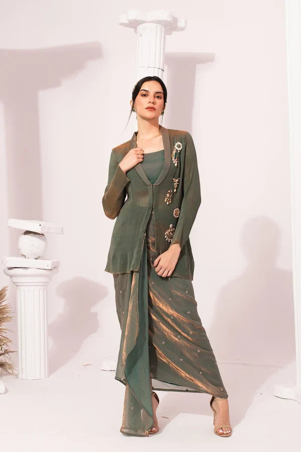 Metallic Moss Green Regal Jacket