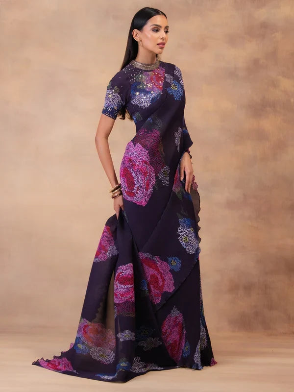 Premium pre-draped designer saree