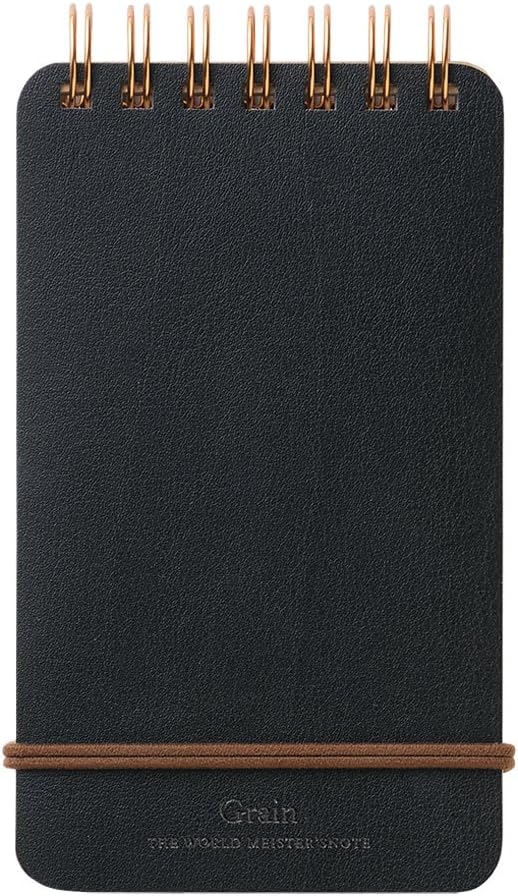 Midori Grain Ring Memo Pad - Black