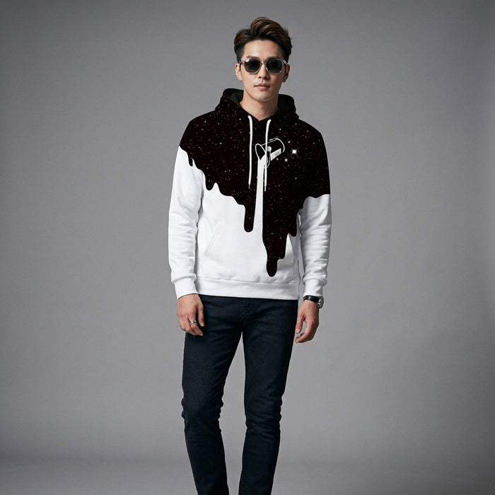 Sweat à capuche unisexe imprimé lait 3D - Style streetwear K-fashion - Taille S