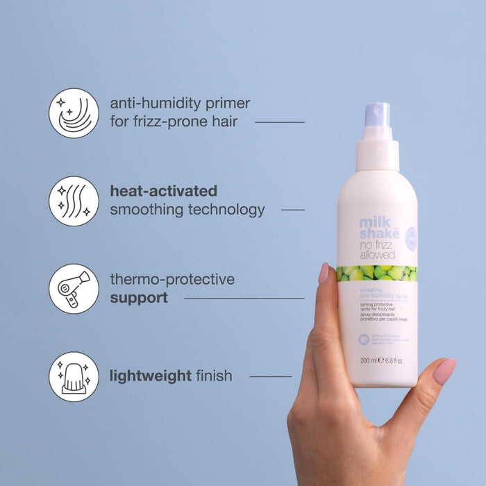 Milk Shake No Frizz Allowed anti-humidity hair spray with heat-activated smoothing, thermal protection and lightweight finish
