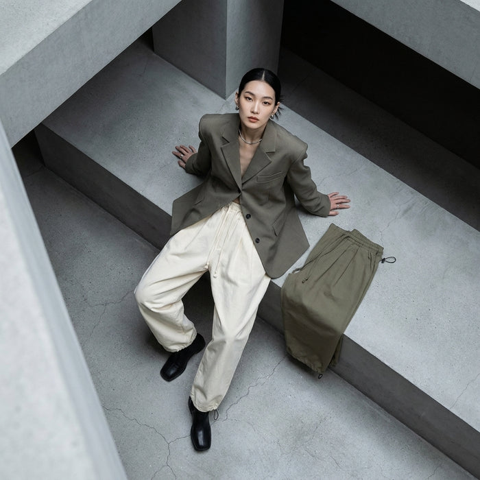 Pantalon large décontracté minimaliste femme - Koreanxwear