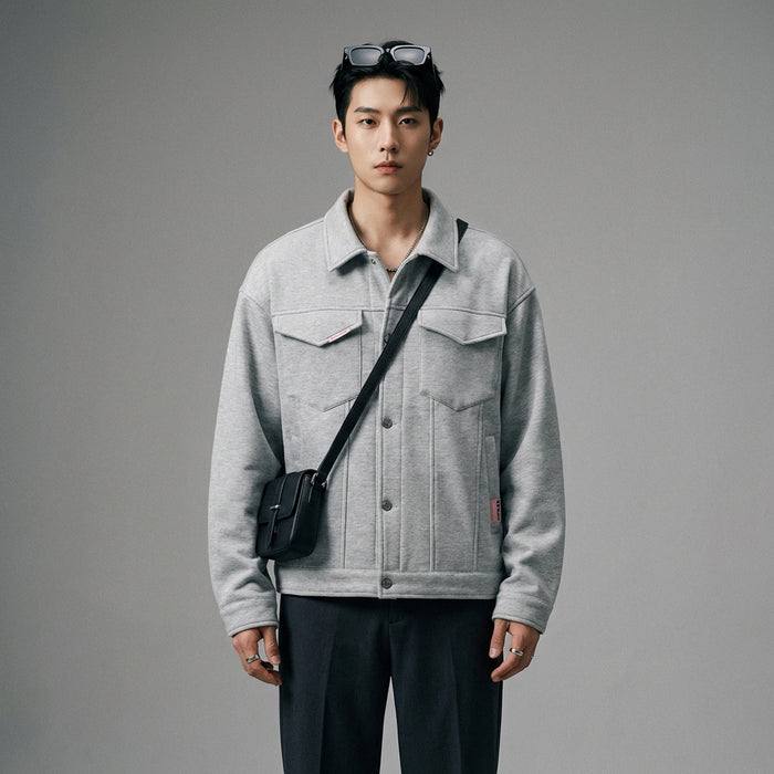 Veste homme minimaliste grise coupe ample - Koreanxwear - Taille M