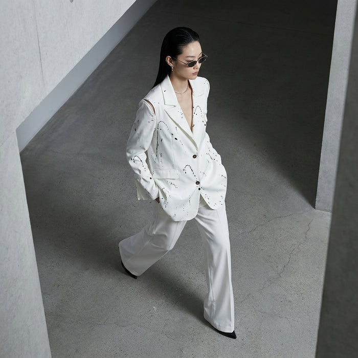Veste imprimée à manches longues minimaliste, style K-fashion, femme