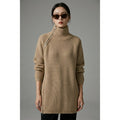 Cardigan zippé col roulé minimaliste - K-fashion Femme - Taille One Size