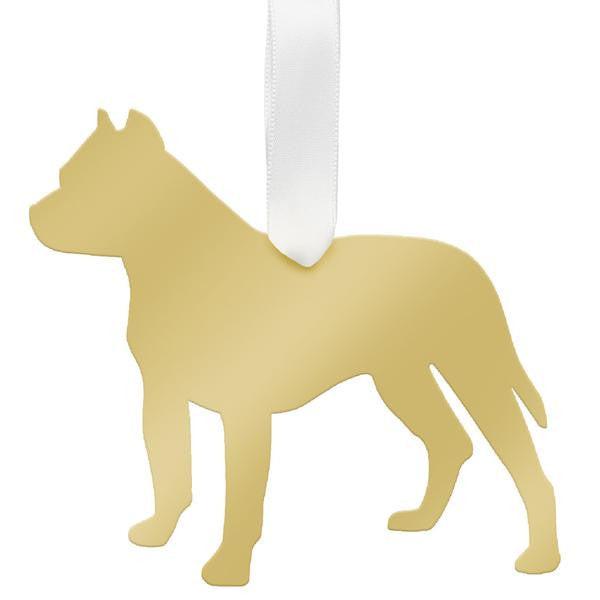Moon & Lola Mirrored Gold Ornament - Pitbull.