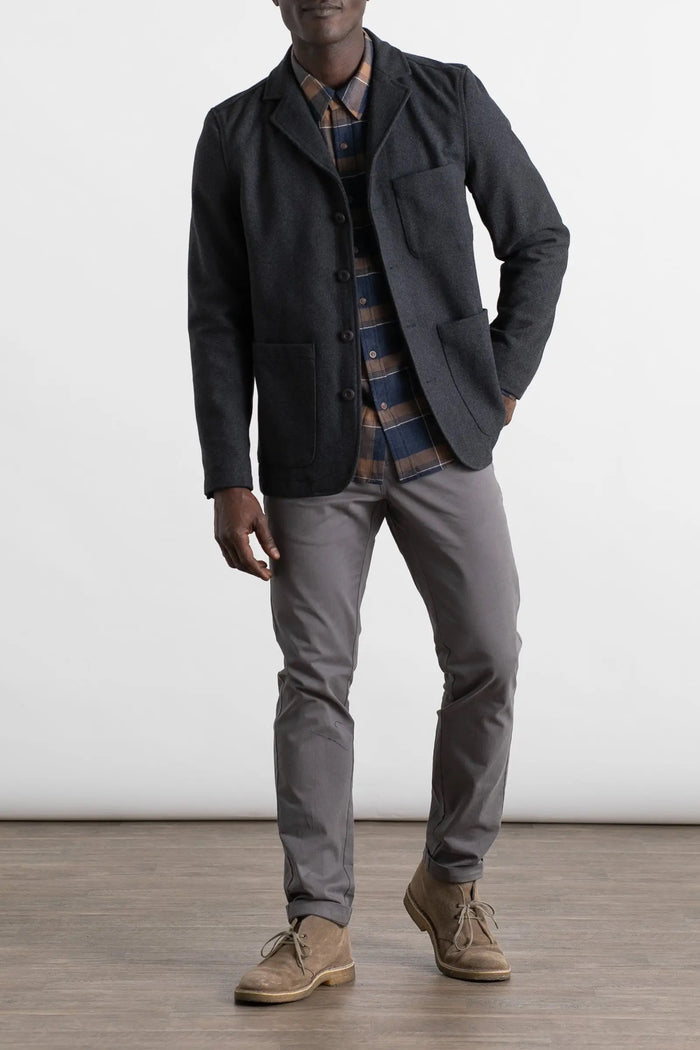Nate Charcoal Wool Coat