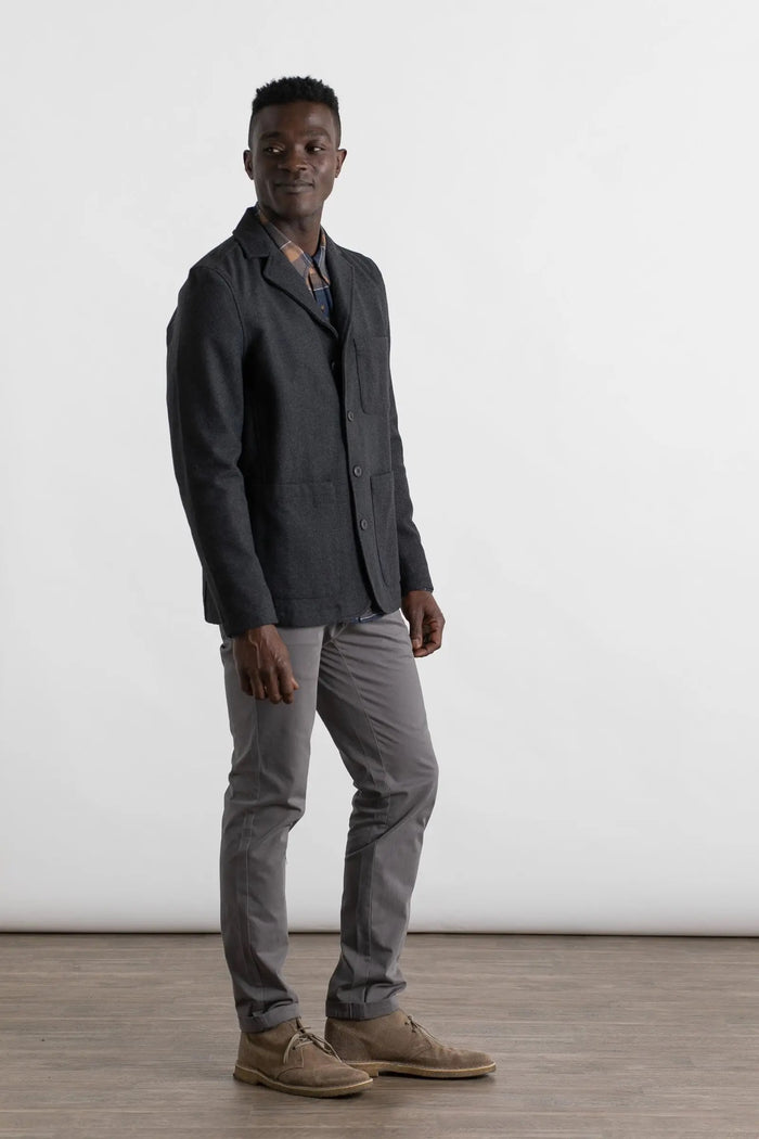 Nate Charcoal Wool Coat