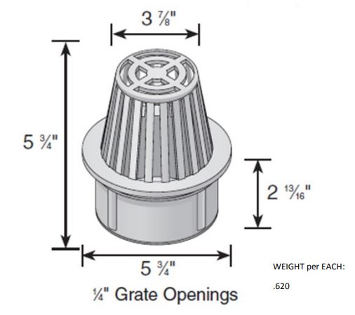 NDS - 81 - 6" Round Atrium Grate, Gray