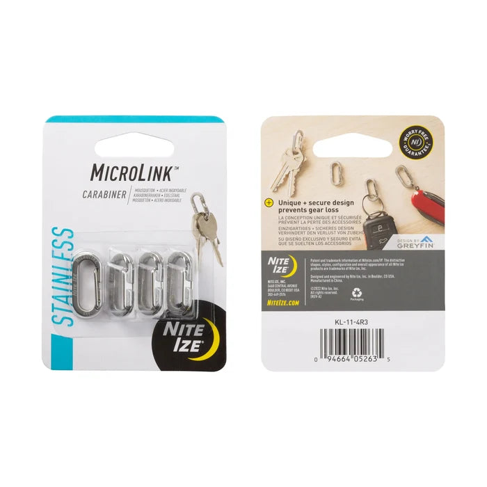 Nite Ize Microlink Carabiner - Stainless 4pk