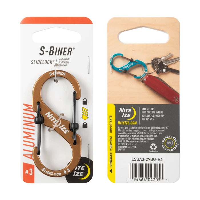 Nite Ize S-Biner SlideLock Aluminium #3 - Coyote