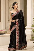 Noir Embroidered Sequin Saree