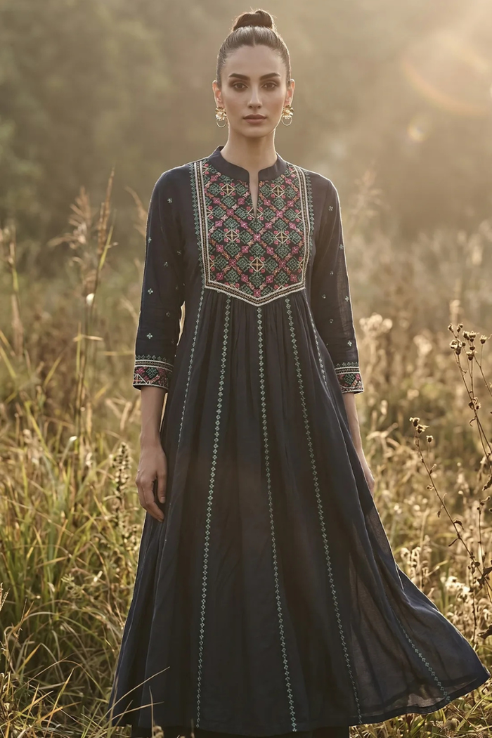 Noir Luxe Phulkari Suit