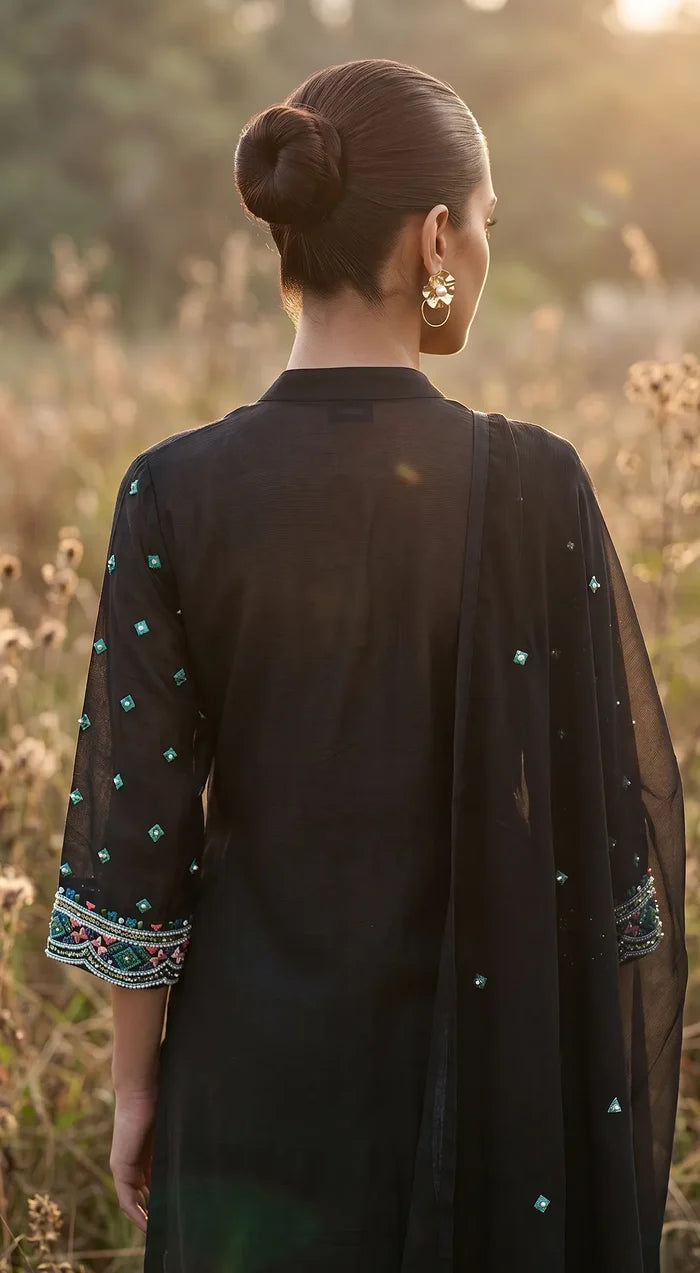 Noir Luxe Phulkari Suit