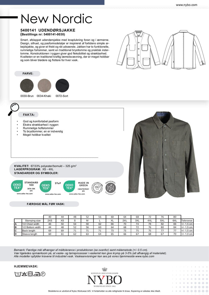 Nybo New Nordic brun unisex ytterjacka
