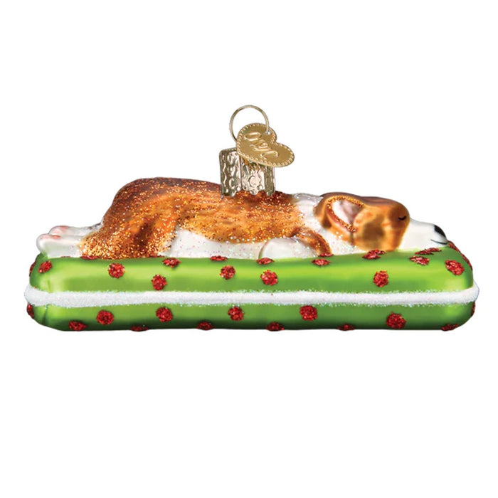 Old World Christmas Sleepy Corgi Ornament